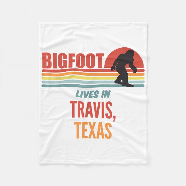 Bigfoot Sighting In Travis Texas  Fleece Blanket (Front)