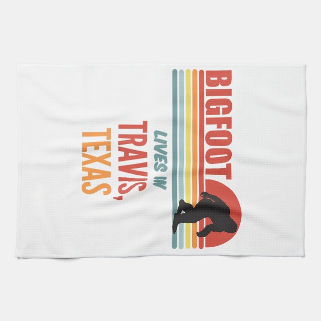 Bigfoot Sighting In Travis Texas  Tea Towel (Horizontal)