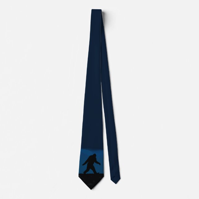 Bigfoot Silhouette Fun Novelty Sasquatch Squatchy Tie (Front)