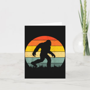 Bigfoot silhouette retro sunset funny sasquatch card