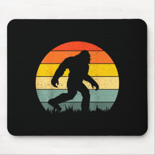 Bigfoot silhouette retro sunset funny sasquatch mouse mat
