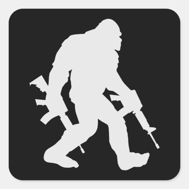 Bigfoot Silhouette Sasquatch Square Sticker (Front)