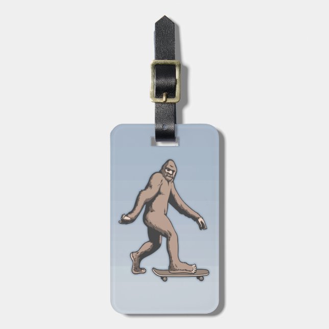 Bigfoot Skateboard Luggage Tag (Front Vertical)