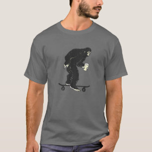 Bigfoot Skateboarding Coffee Lovers Retro Vintage T-Shirt