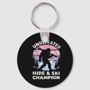 Bigfoot Skier Hide And Ski Champion Undefeated Ret Key Ring