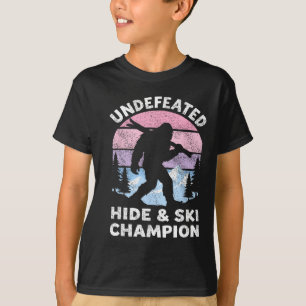 Bigfoot Skier Hide And Ski Champion Undefeated Ret T-Shirt