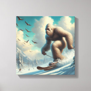 Bigfoot Skiing Canvas Print
