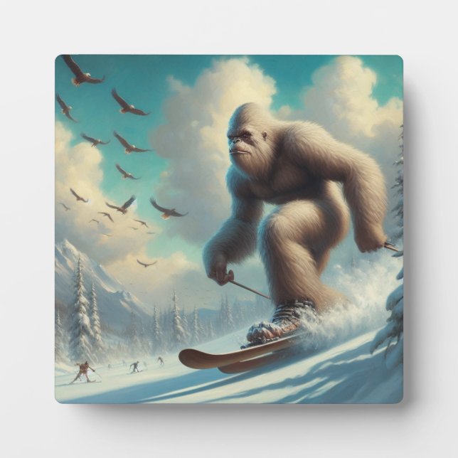 Bigfoot Skiing Plaque (Front)