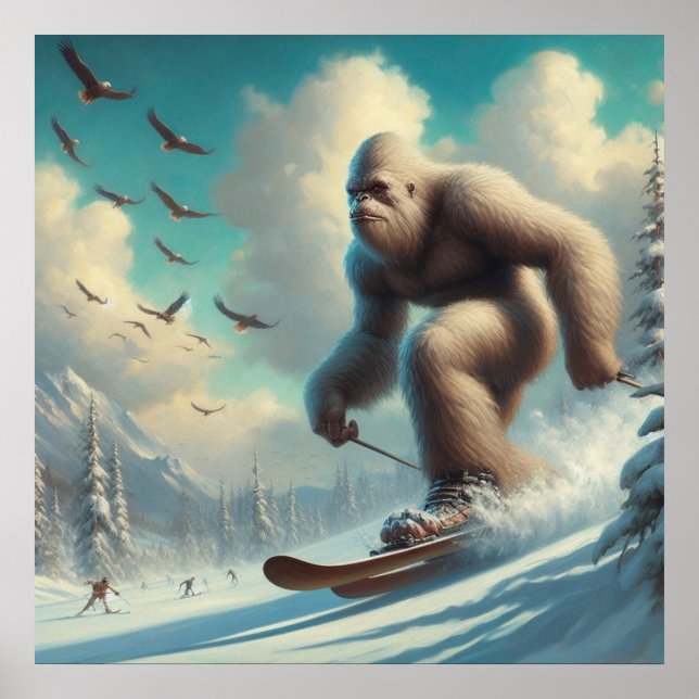 Bigfoot Skiing Poster (Front)