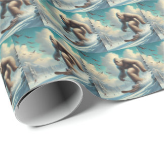 Bigfoot Skiing Wrapping Paper