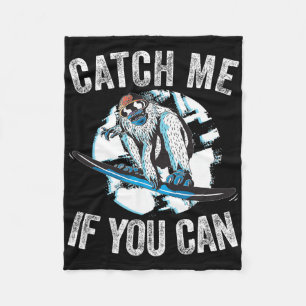 Bigfoot Snowboard Shirt Funny Yeti Snowboarding Sa Fleece Blanket