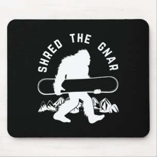 Bigfoot Snowboard Shredding Gnar Sasquatch Snowboa Mouse Mat