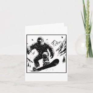 Bigfoot Snowboarder - Funny Sasquatch Snowboarding Card
