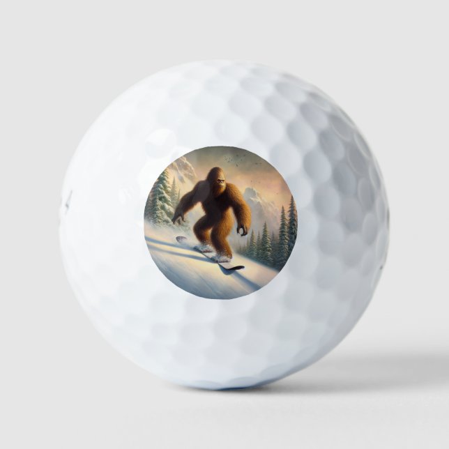Bigfoot Snowboarding Golf Balls (Front)