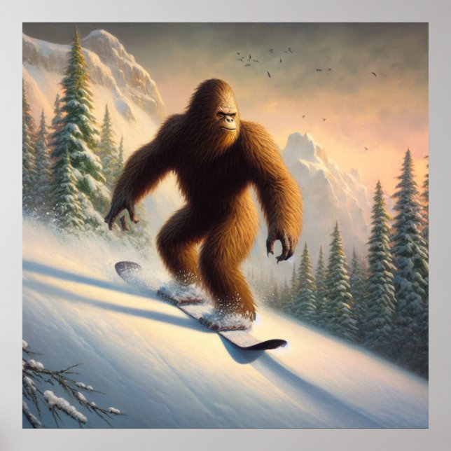 Bigfoot Snowboarding Poster (Front)