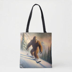 Bigfoot Snowboarding Tote Bag