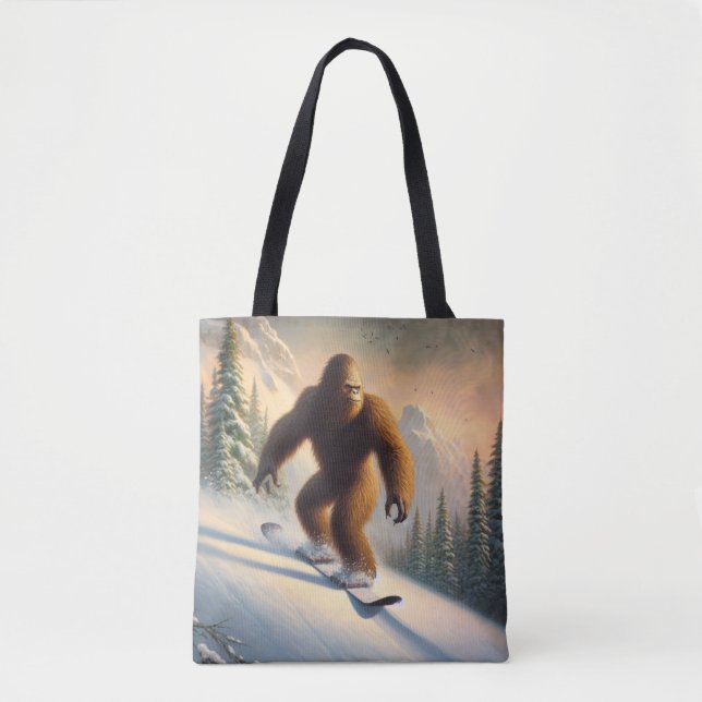 Bigfoot Snowboarding Tote Bag (Front)