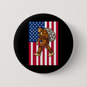 Bigfoot Soccer Usa Flag Funny Patriotic Sasquatch 6 Cm Round Badge