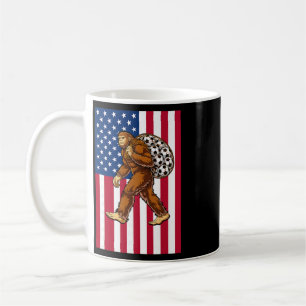 Bigfoot Soccer Usa Flag Funny Patriotic Sasquatch Coffee Mug