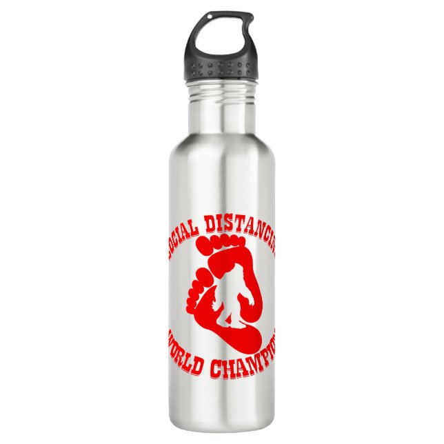 Bigfoot Social Distancing World Champion 02  # 710 Ml Water Bottle (Front)