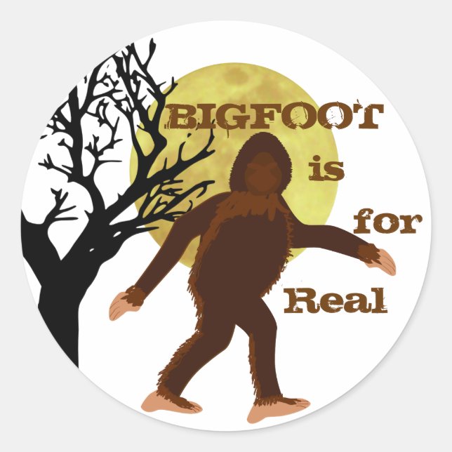 Bigfoot Squatch is For Real Moonlight Sticker (Front)