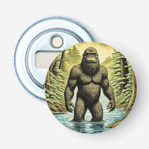 Bigfoot standing in Water Cartoon Bottle Opener