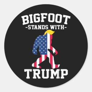Bigfoot Stands With Trump 2024 Elections Classic Round Sticker