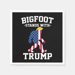 Bigfoot Stands With Trump 2024 Elections Napkin