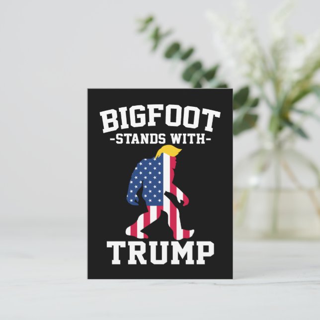 Bigfoot Stands With Trump 2024 Elections Postcard (Standing Front)