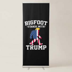 Bigfoot Stands With Trump 2024 Elections Retractable Banner