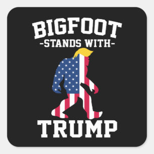 Bigfoot Stands With Trump 2024 Elections Square Sticker
