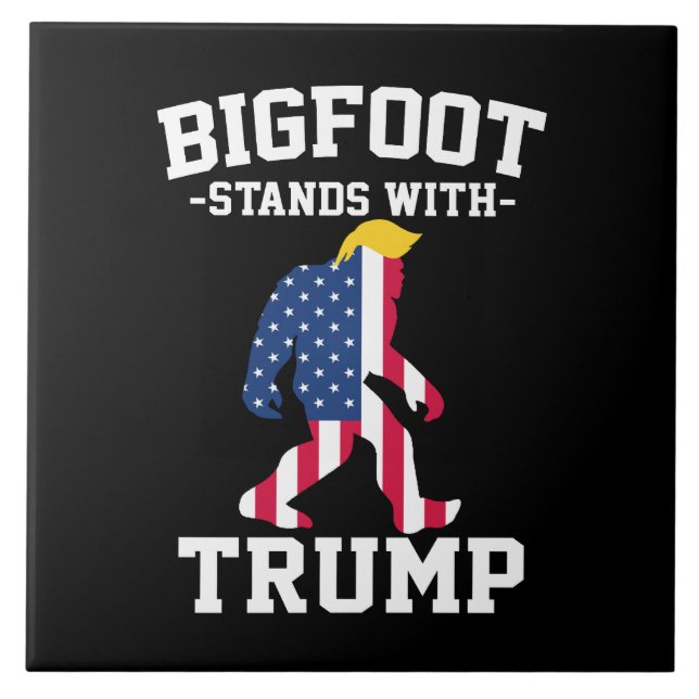Bigfoot Stands With Trump 2024 Elections Tile (Front)