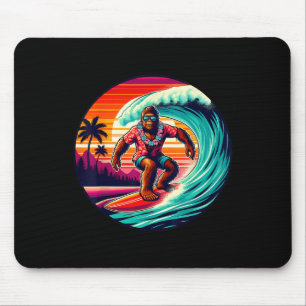 Bigfoot Surfboard Beach Summer Surfing Sasquatch H Mouse Mat