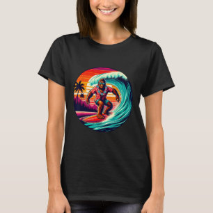 Bigfoot Surfboard Beach Summer Surfing Sasquatch H T-Shirt