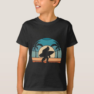 Bigfoot Surfer On The Beach Surfing Vintage Bigfoo T-Shirt