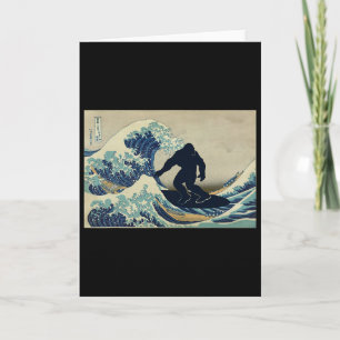 Bigfoot Surfing Great Wave Off Kanagawa  Card