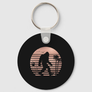 Bigfoot Surfing Shirt Funny Summer Apparel Tee Ros Key Ring