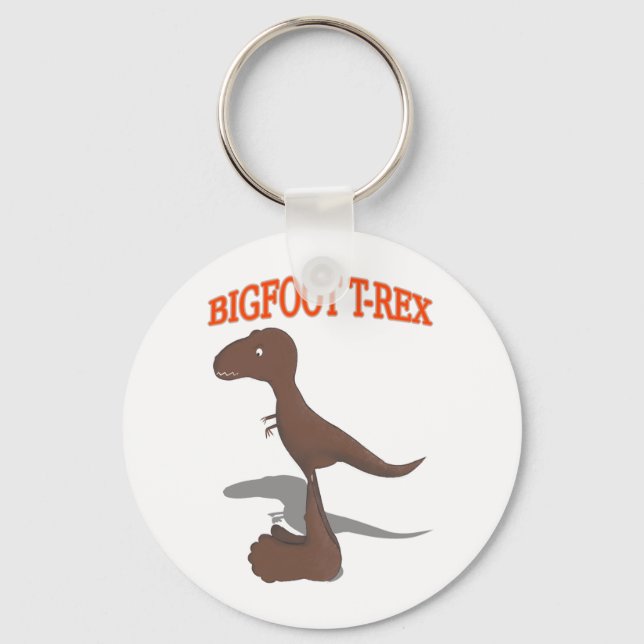 Bigfoot T-Rex Drawing Key Ring (Front)