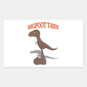 Bigfoot T-Rex Drawing Rectangular Sticker