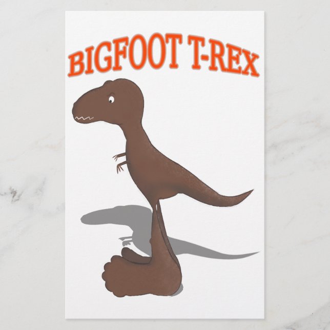 Bigfoot T-Rex Drawing Stationery (Front)