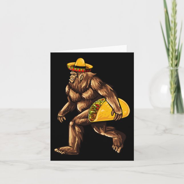 Bigfoot Taco Cinco De Mayo  Card (Front)