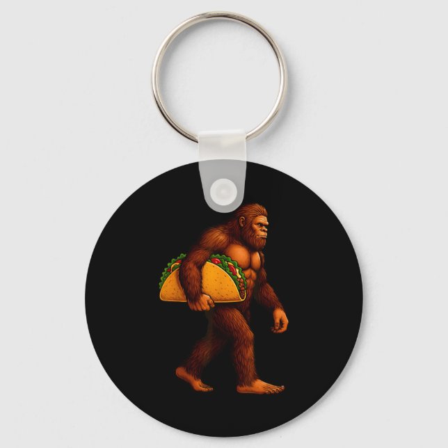 Bigfoot Taco Sasquatch Walking Taco Funny Shirt Me Key Ring (Front)