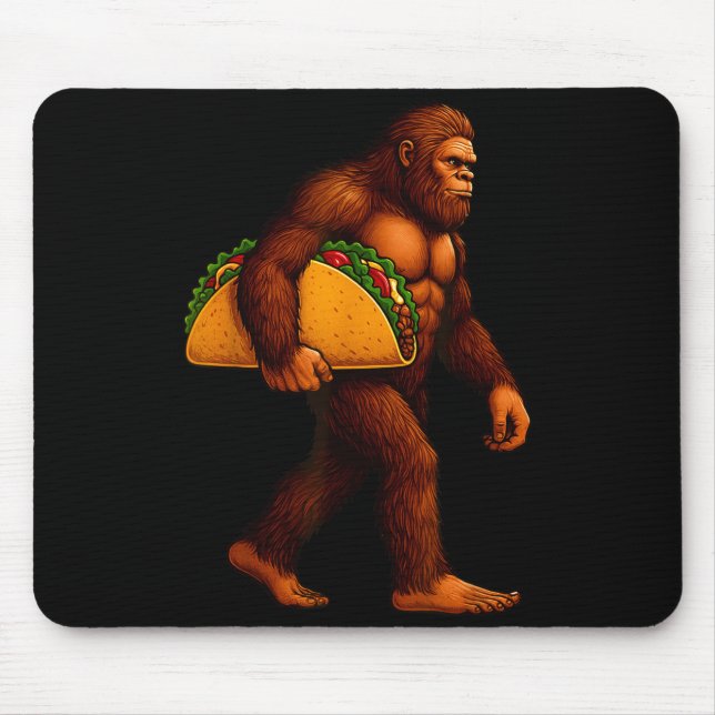 Bigfoot Taco Sasquatch Walking Taco Funny Shirt Me Mouse Mat (Front)