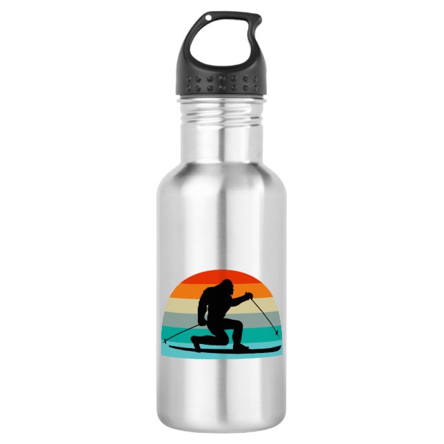 Bigfoot Telemark Skiing Rainbow 532 Ml Water Bottle (Front)