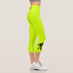 Bigfoot Tennis Player on Optic Yellow Background Capri Leggings