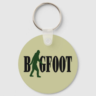 Bigfoot text & green squatch graphic key ring