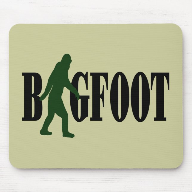 Bigfoot text & green squatch graphic mouse mat (Front)