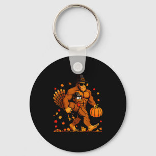 Bigfoot Thanksgiving Turkey Funny Thanksgiving Sas Key Ring