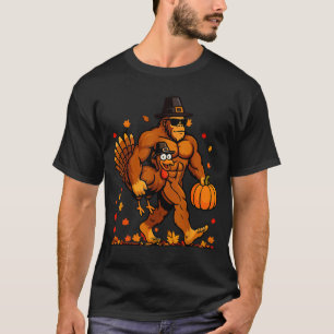 Bigfoot Thanksgiving Turkey Funny Thanksgiving Sas T-Shirt
