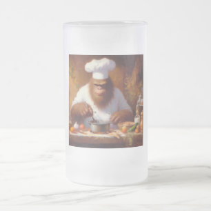 Bigfoot the Chef Frosted Glass Beer Mug